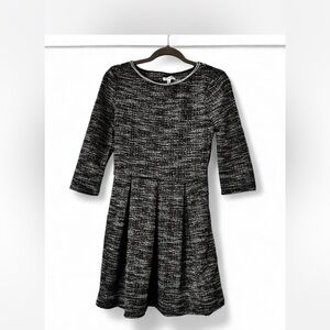 Max Studio Black, White and Pink Tweed Skater Dress - S